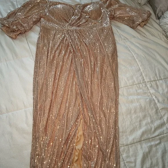 Giffniseti | Dresses | Never Worn Rosegold Mid Length Holiday Dress |  Poshmark